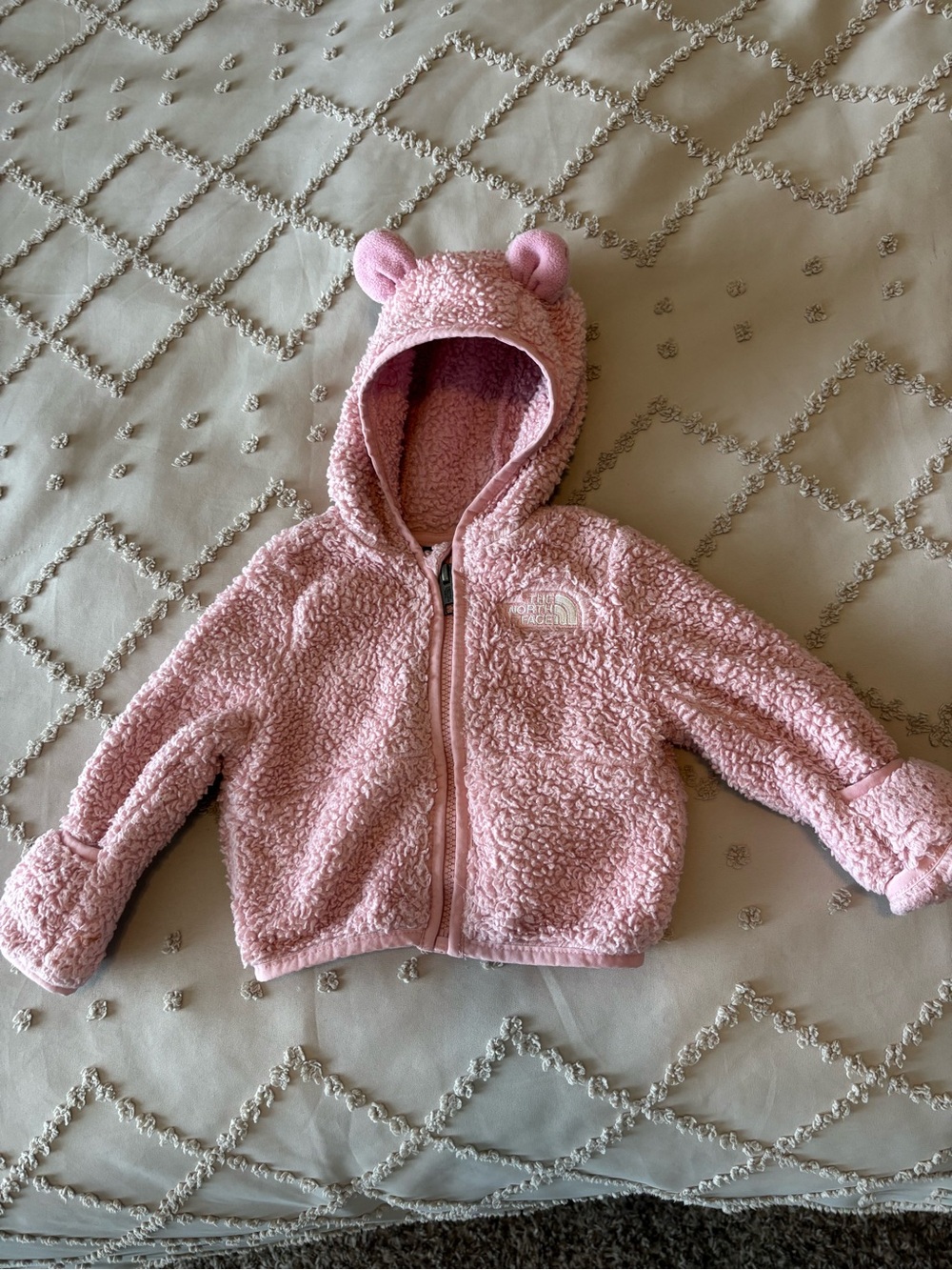 The North Face Light Pink Baby Teddy Fleece Hoodie